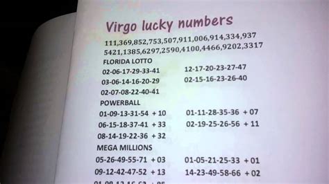 virgo lucky lottery numbers for today|Lucky Lottery Numbers for Virgo: Today and Lifetime.